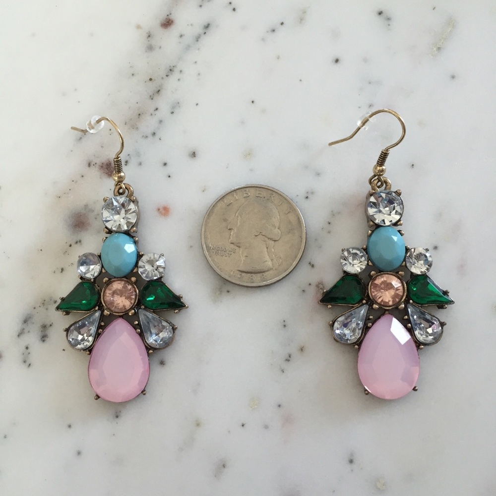 ๐ "Elise" Earrings || Pink & Clear Crystal - Picture 4 of 14